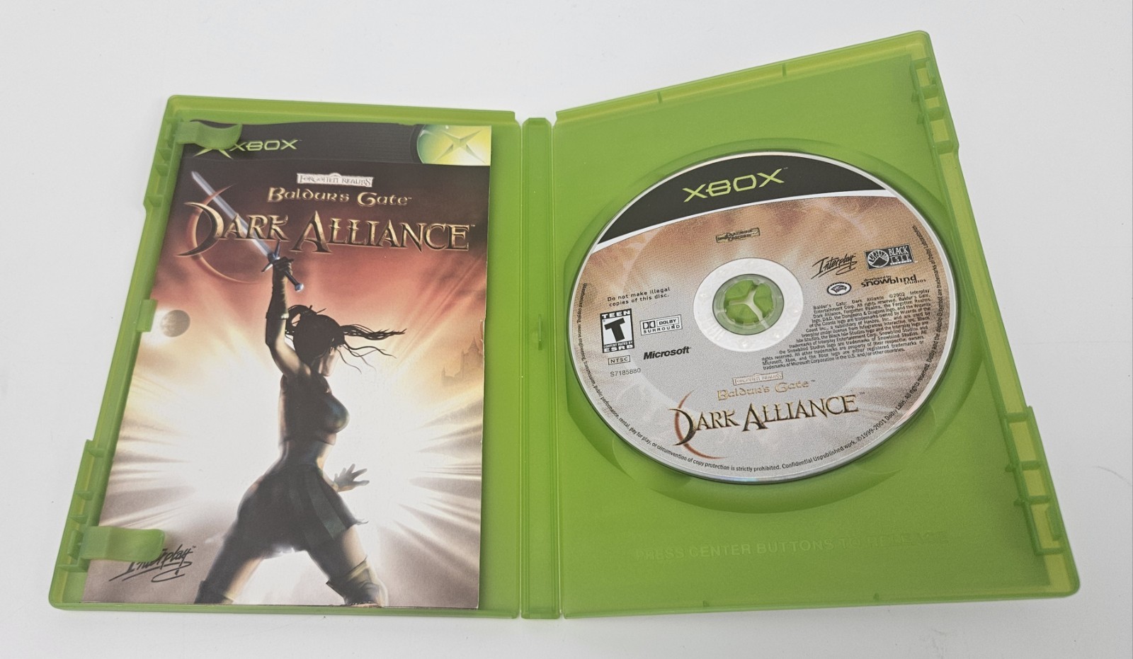Baldur’s Gate: Dark Alliance (Microsoft Xbox, 2002) With Booklet