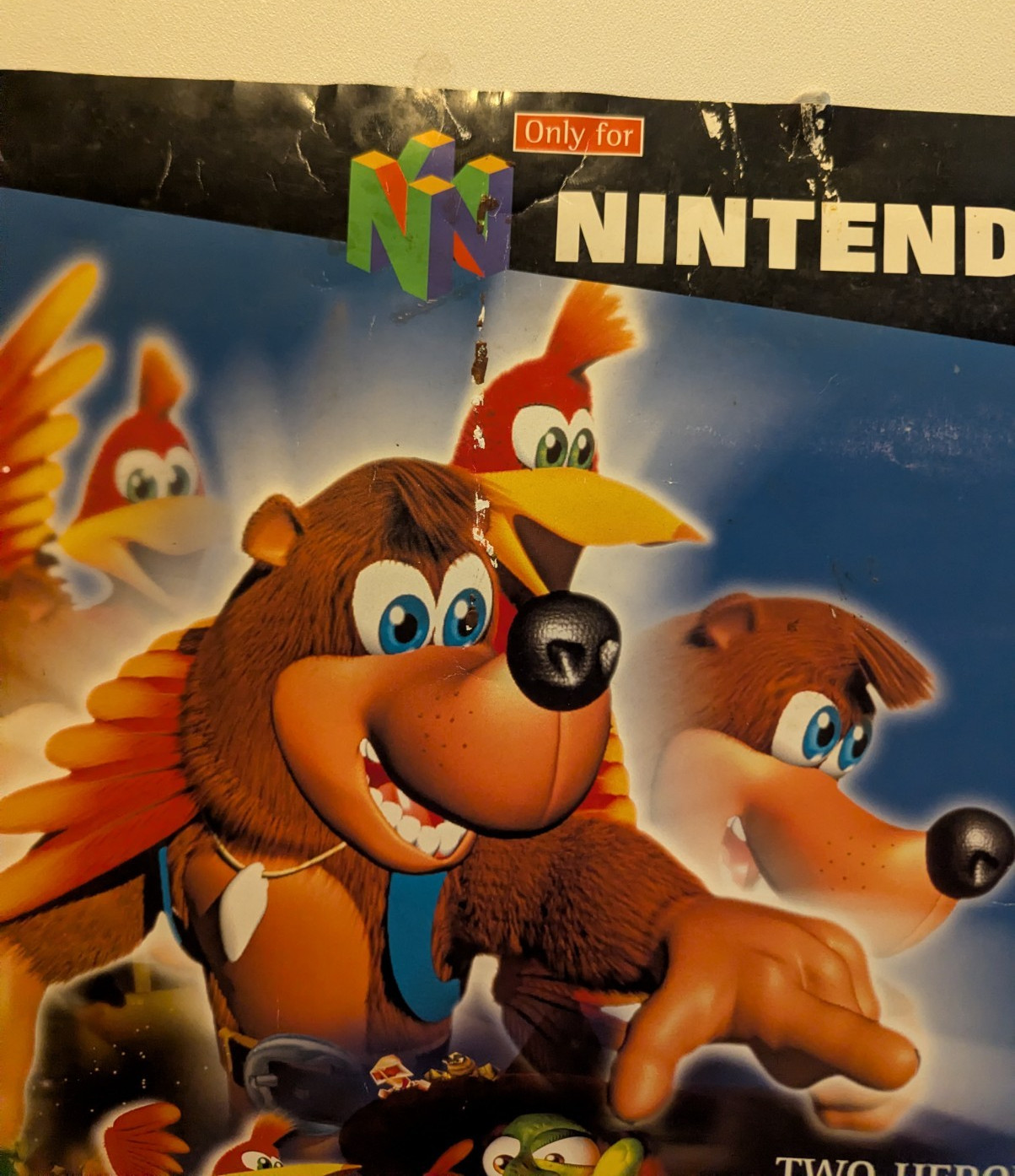 N64 Banjo Kazooie Promo Poster Nintendo 64 Store Display Promo Sign Rare