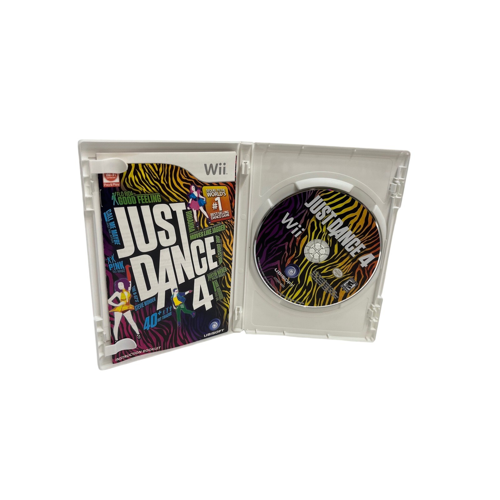 Just Dance 4 Nintendo Wii Video Game Complete CIB Rihanna Flo Rida Ubisoft 2012