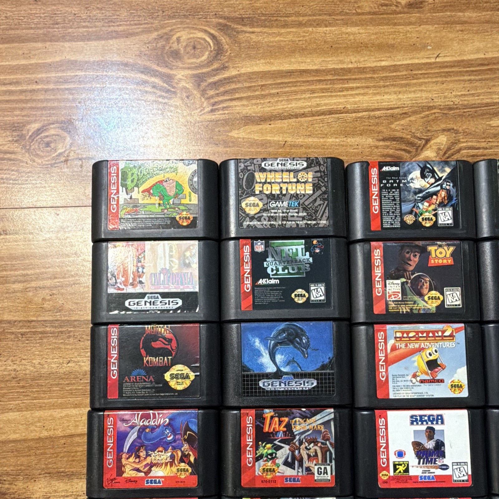 Sega Genesis Mixed Game Lot Sonic 3 Pac-Man 2 Toy Story Madden 95 Aladdin