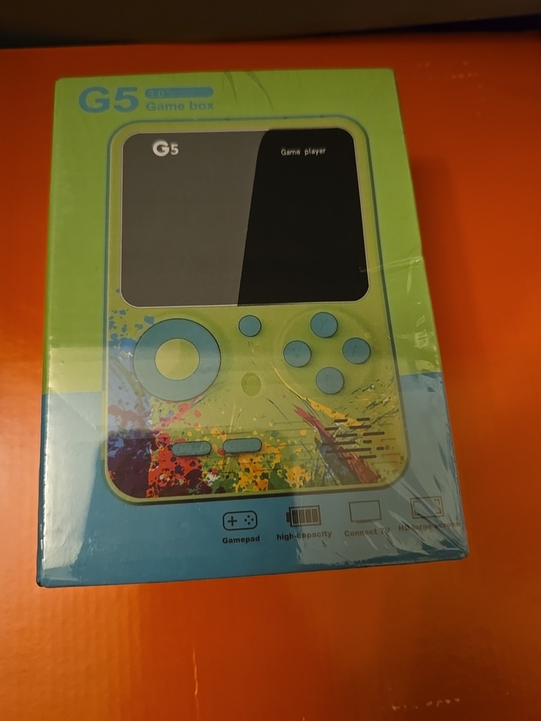 G5 Handheld Game Box Game Player 3″ Screen Blue TV Connect Capable New Sealed