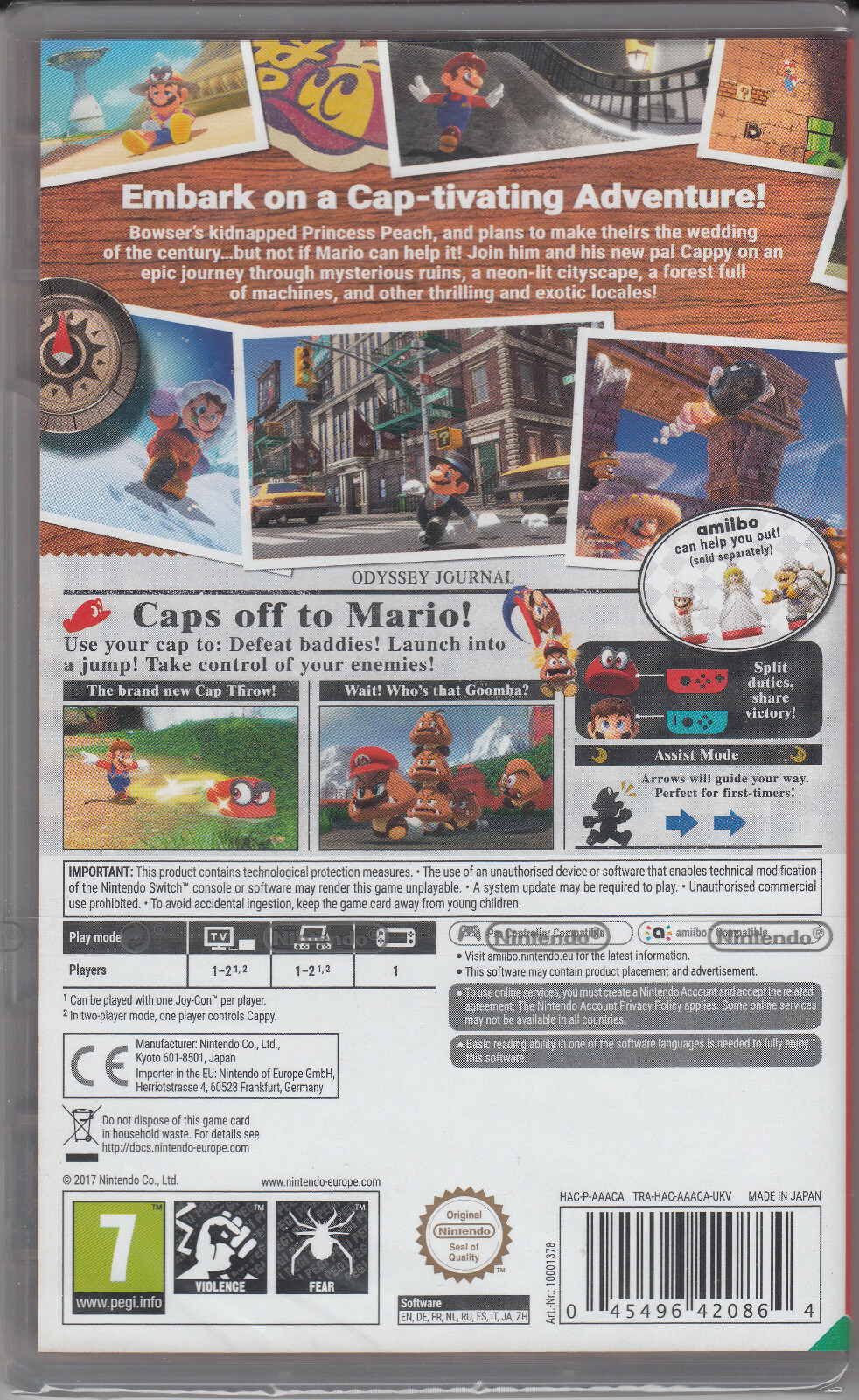 Super Mario Odyssey Nintendo Switch Brand New Factory Sealed