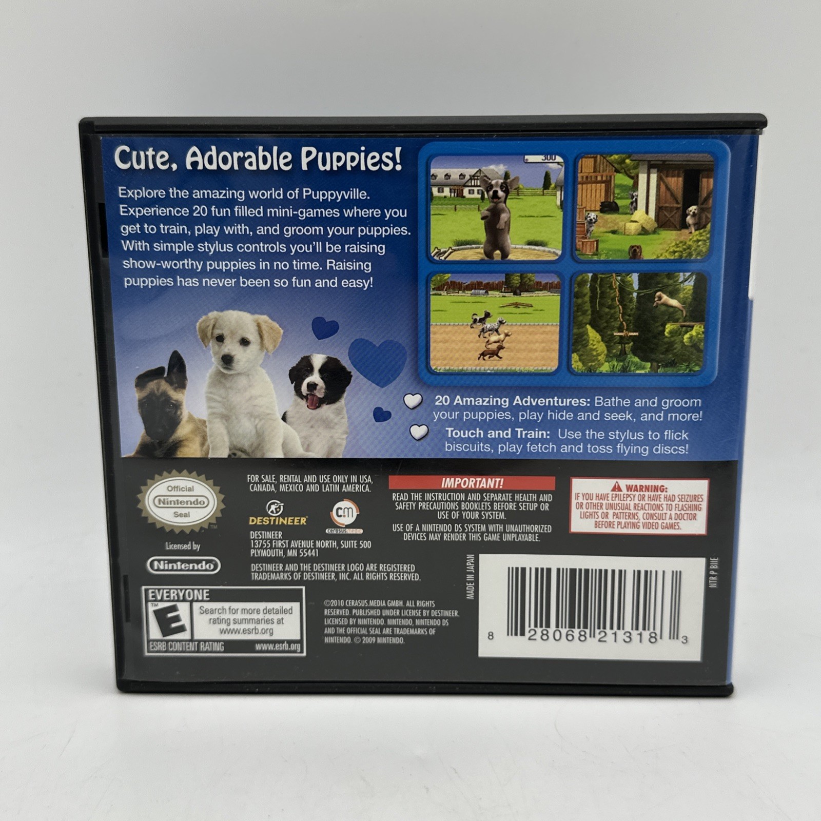 Nintendo DS 4 Game Lot CIB Nintendogs Petz Rescue Paws & Claws I Love Puppies