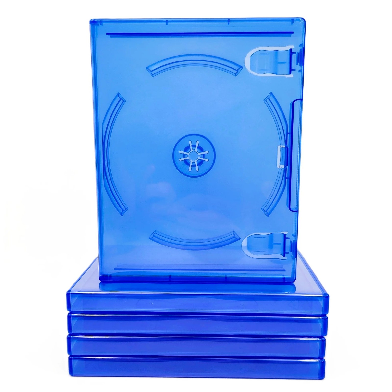 PS4 Replacement Game Case 5-Pack – New Empty Blue PlayStation 4 Disc Cases Only