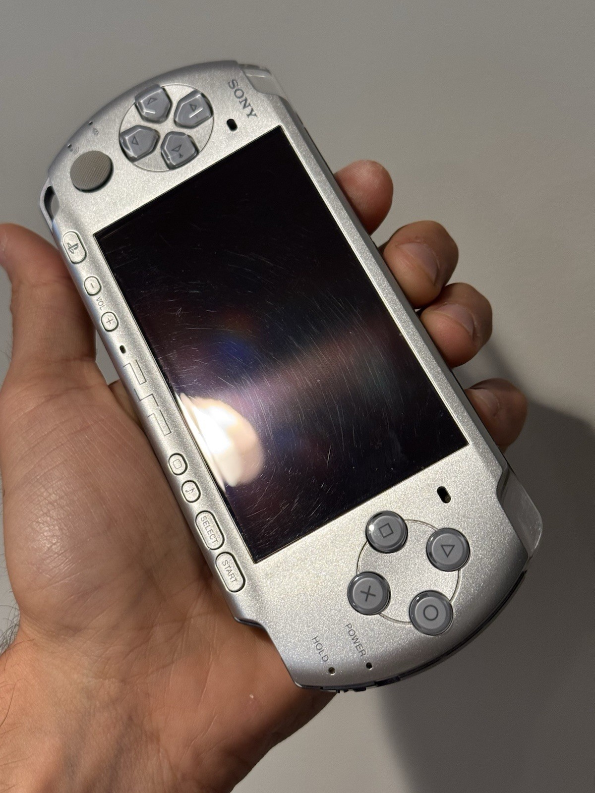 Sony PSP-3000 Mystic Silver Bundle w/Charger and 6 Games – TESTED – WORKING