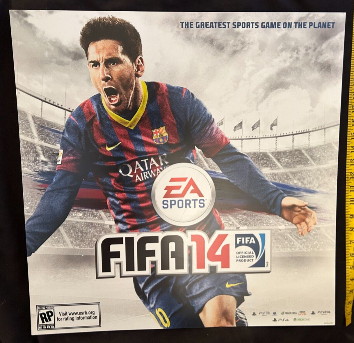 Lionel Messi FIFA 14 Store Display EA Sports Video Game 2014 Promo Qatar / Miami