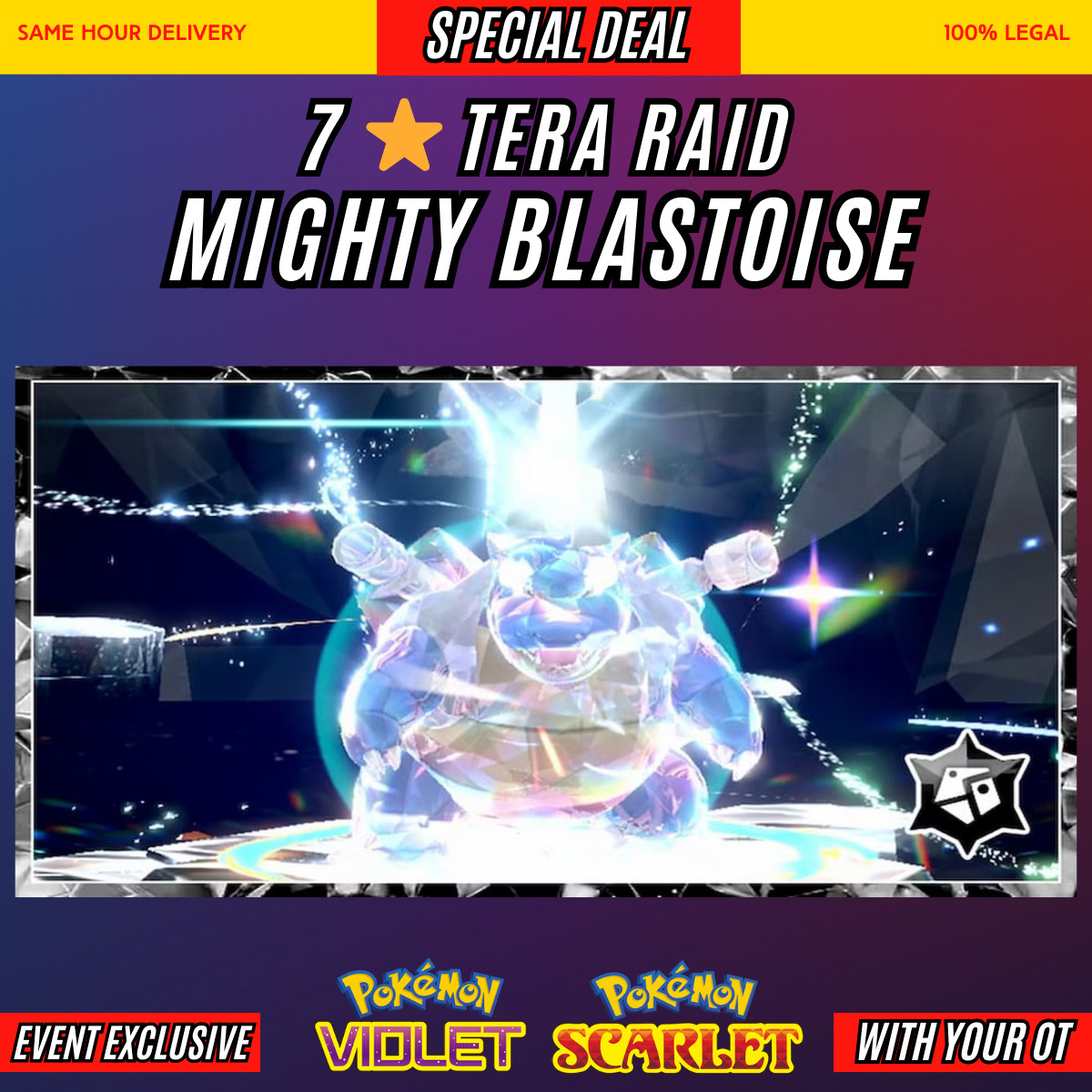 Pokemon Scarlet And Violet – ✨Mighty Blastoise w/ Mightiest Mark✨