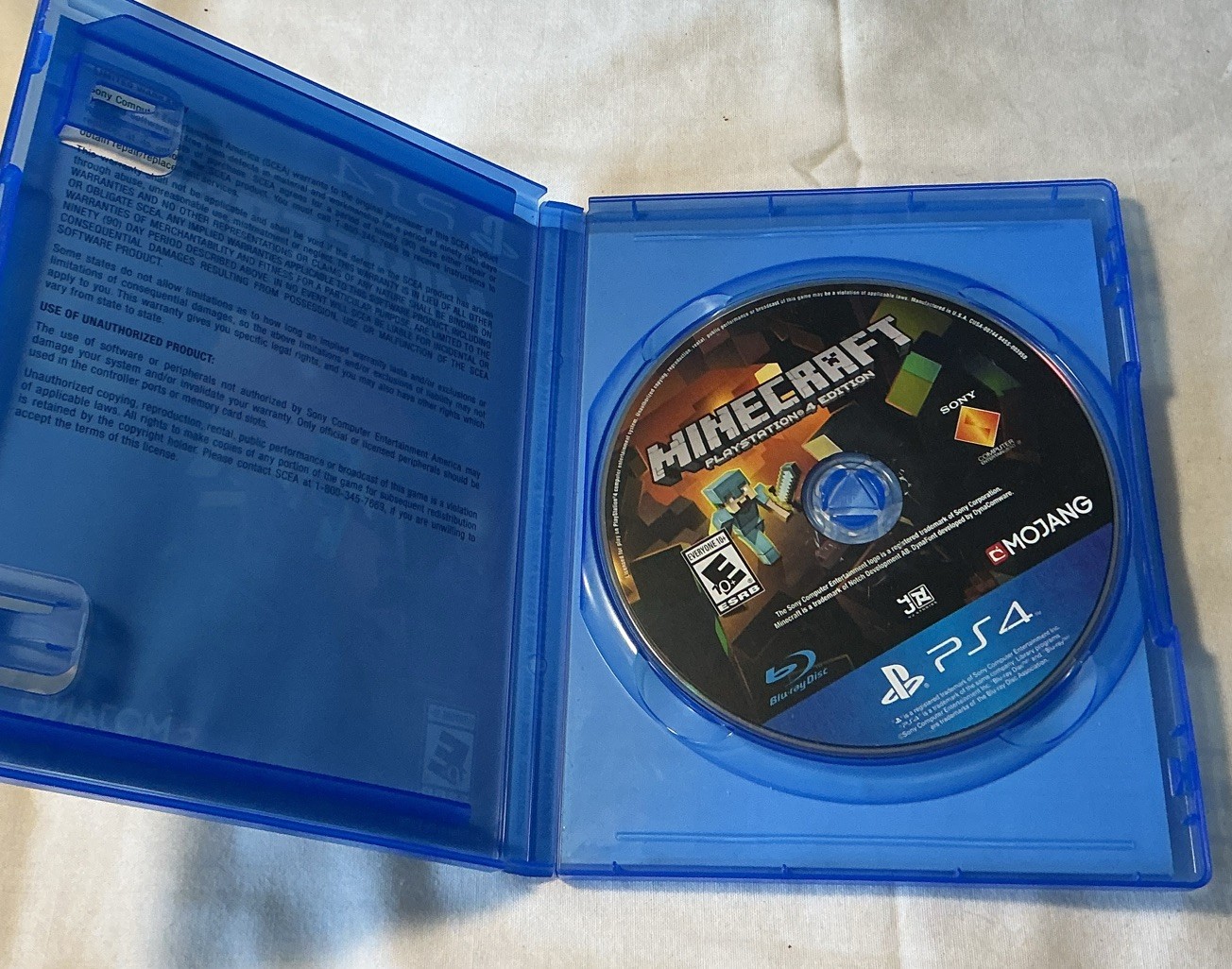 4 Play Station 4 Video Games.madden 20,modern Warfair,naruto Storm ,mind Craft.