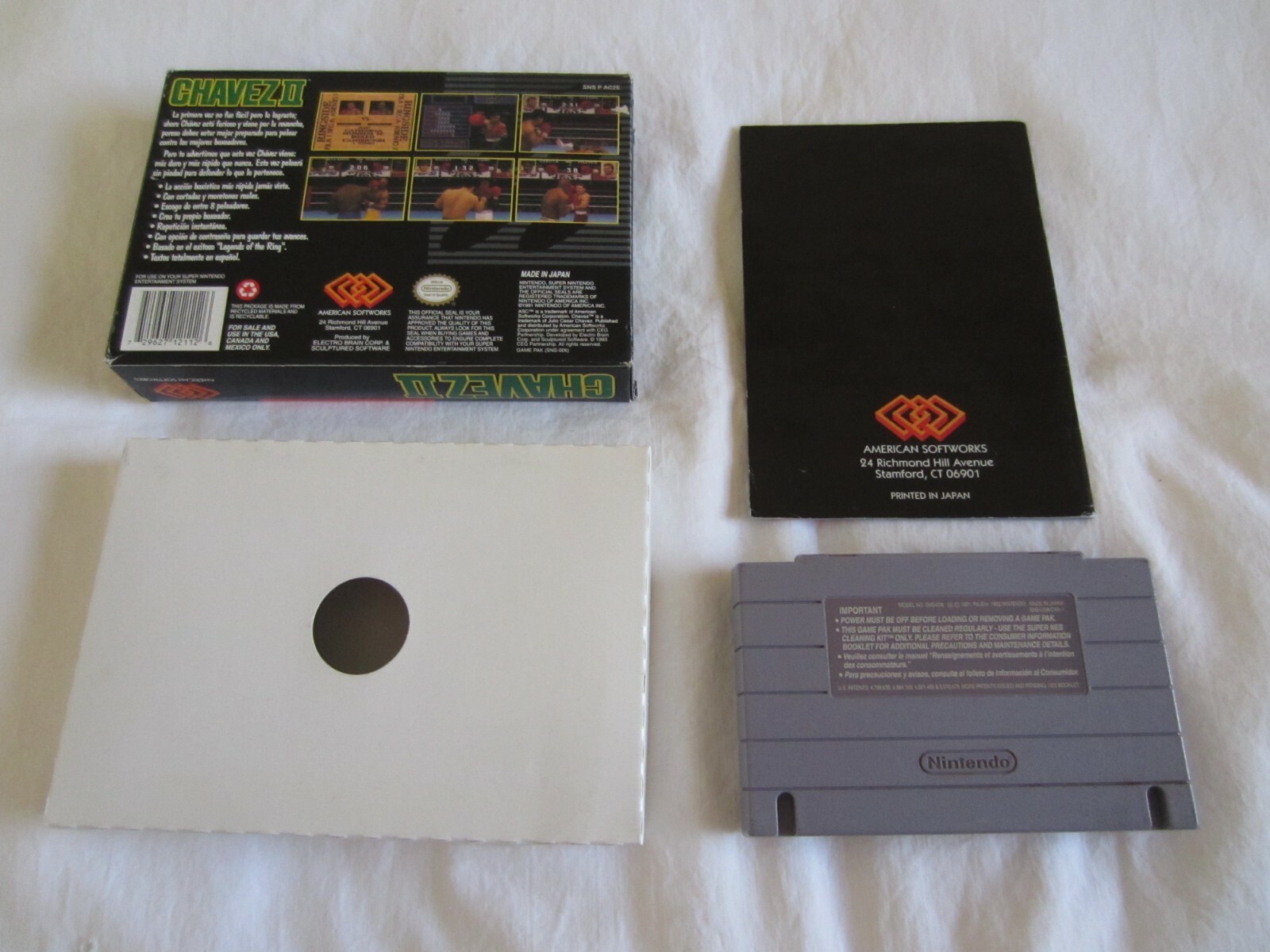 Chavez Boxing II (SNES) Super Nintendo CIB Complete Box 1994 ASC RARE