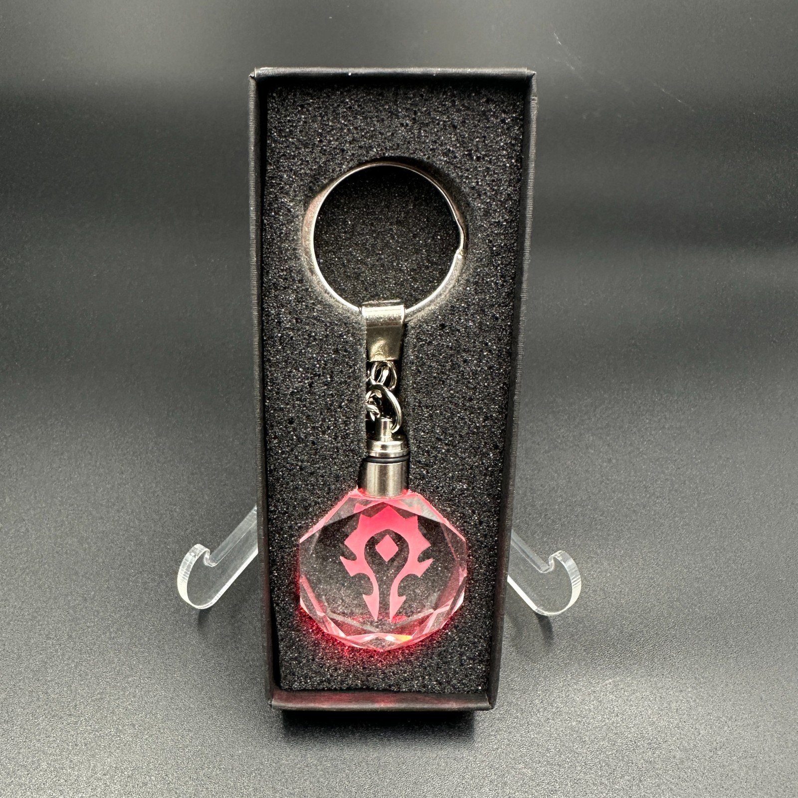 World of Warcraft WoW Horde Keychain LED crystal