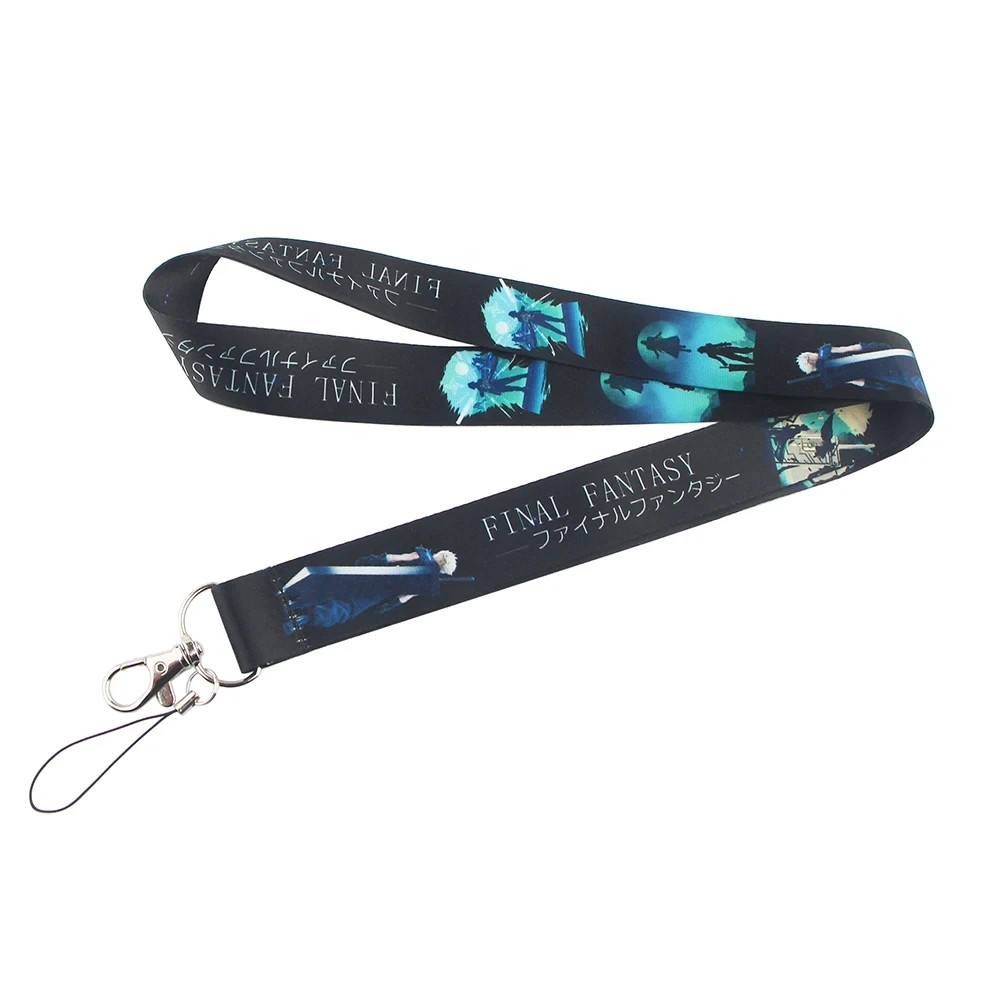 Final Fantasy VII Cloud Strife Lanyard – FF7 Anime Keychain Strap – Gamer Merch