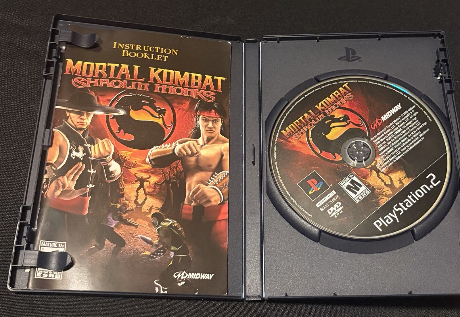 Midway Mortal Kombat: Shaolin Monks PS2, Manual, M-Mature, NTSC-U/C 2005