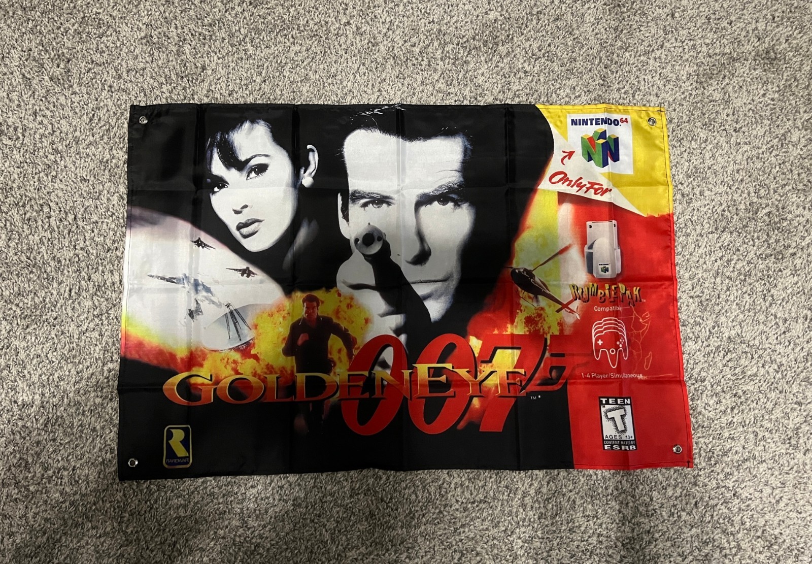 Goldeneye 007 Wall Flag Banner Tapestry 2 x 3 Ft, N64