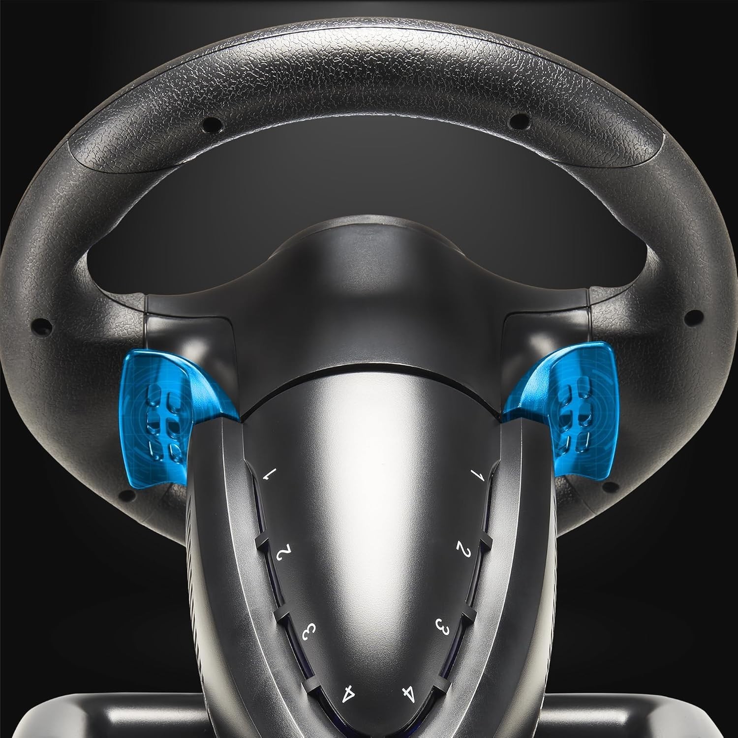 Advanced Racing Steering Wheel with Pedals & Vibration for Xbox and PC – Black