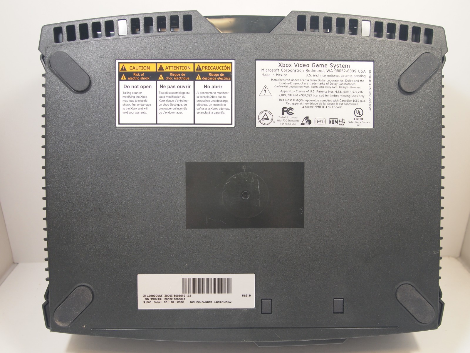 Original Xbox Black Console Only For Parts or Repair