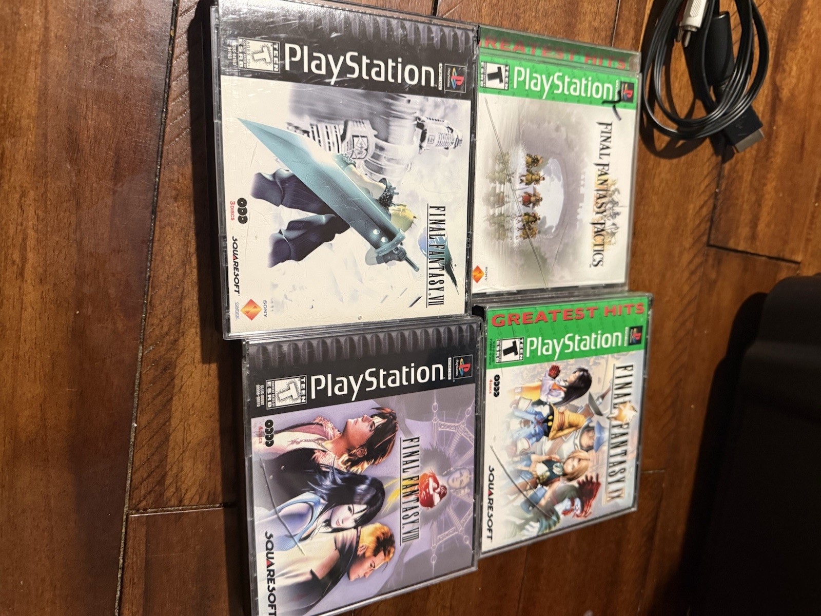 Sony PlayStation 1 PS1 Console Bundle 1 Controllers + Cables Final fantasy games