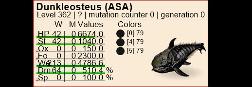 Ark ASA Xbox/PC/PS5 PVE 362 Dunk Dunkleosteus Solid 79 Black Pair FULL GROWN