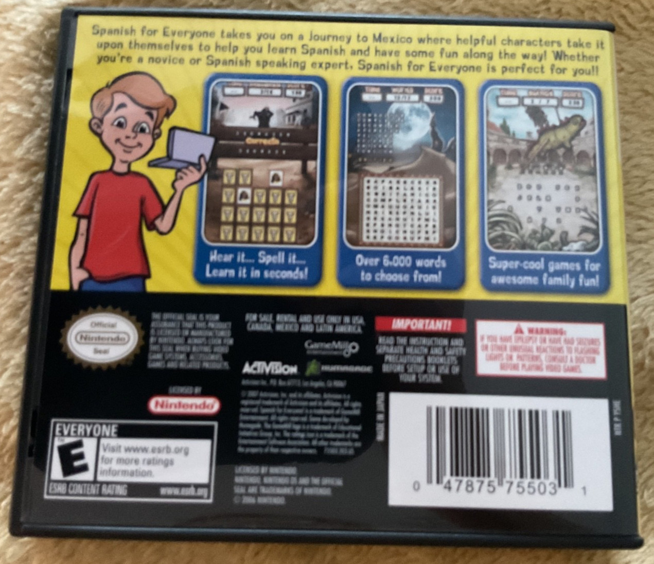 Spanish for Everyone Nintendo DS Video Game CIB