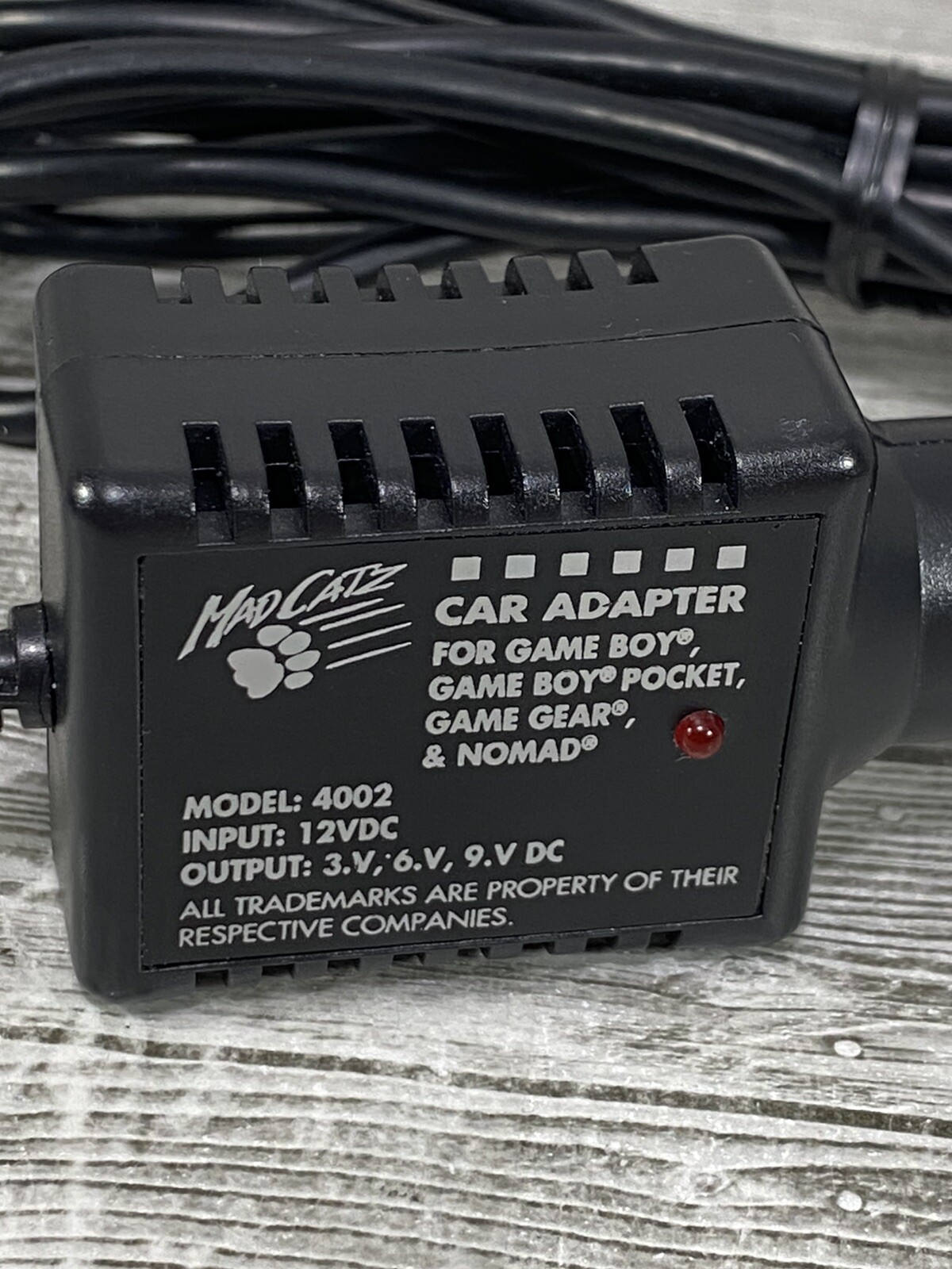 Mad Catz 4002 Cig Car Adapter for Game Boy, Game Boy Pocket, Game Gear & Nomad