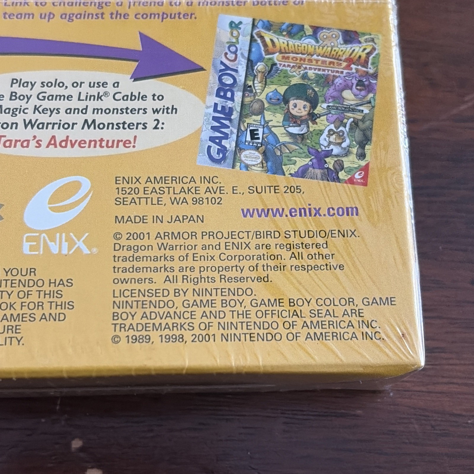 Dragon Warrior Monsters 2: Tara’s Adventure – Nintendo Game Boy Color, 2001 NEW