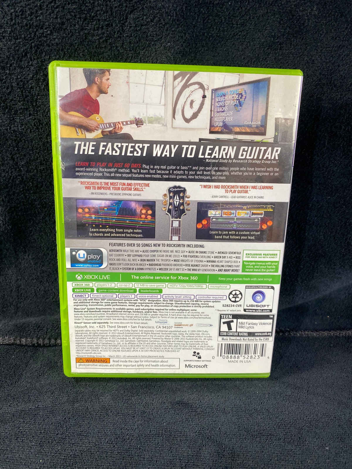 Xbox 360 Rocksmith 2014 Edition Learn Guitar Video Game Better With Kinect