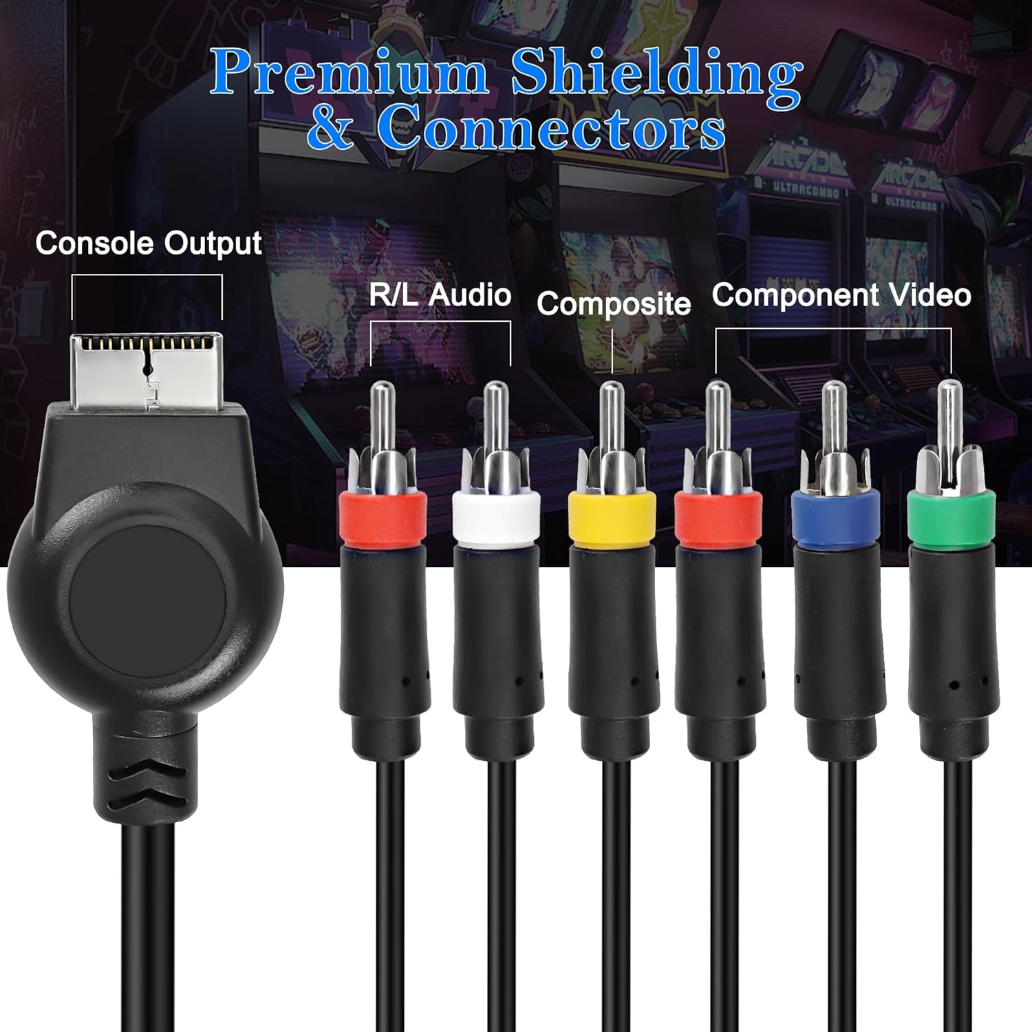 Hd Audio Video Cable 5RCA PS3 PS2 Component AV Cable, Ypbpr Component + RCA Vide