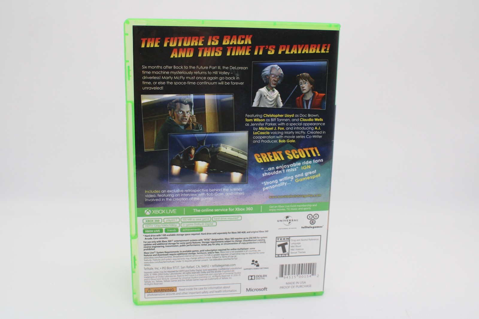 Refurbished Xbox 360 Back To The Future The Game Complete CIB Excellent Mint