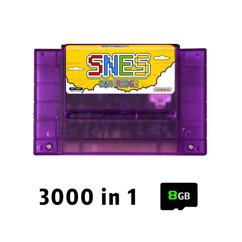 2026 V12 3000-in-1 SNES Game Card with 8GB TF Card for Super Famicom