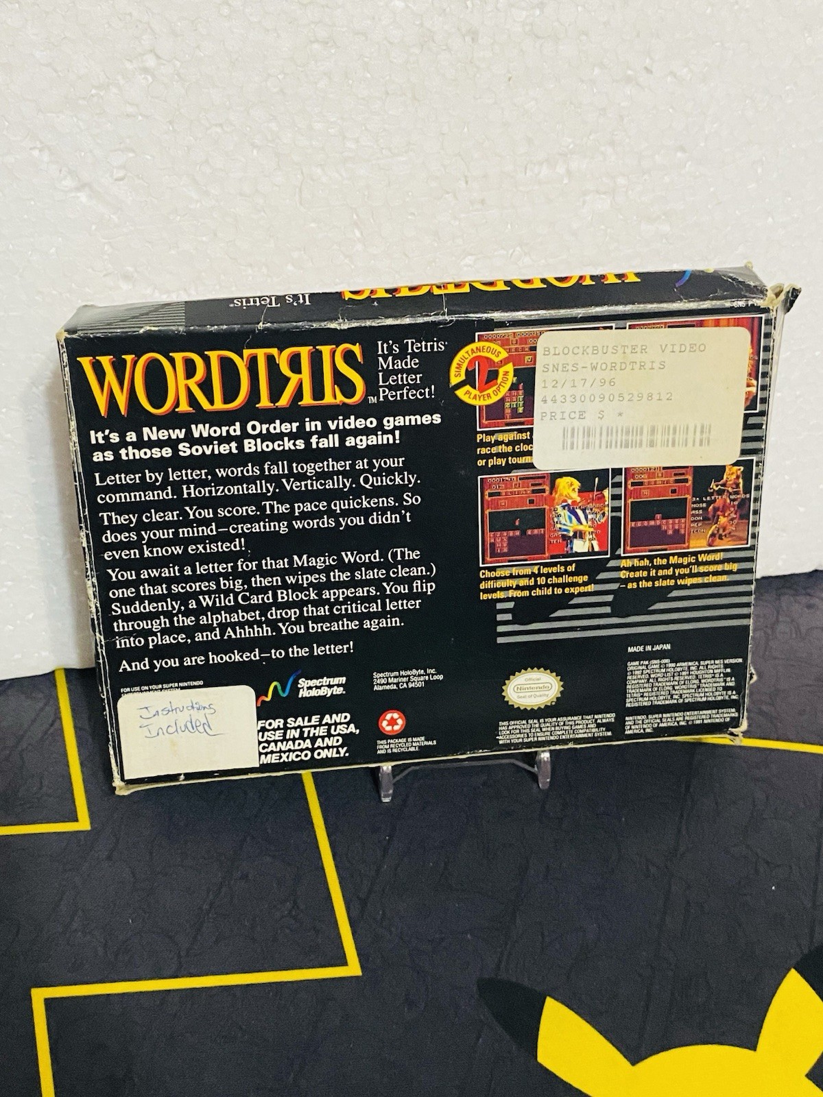 Very Clean Game Wordtris *SNES *Authentic *CIB w Game, Manual and Box