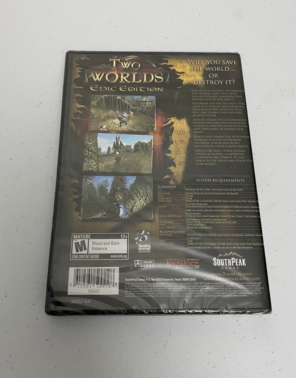 Two Worlds Epic Edition 2008 Windows PC DVD Computer RPG NEW SEALED