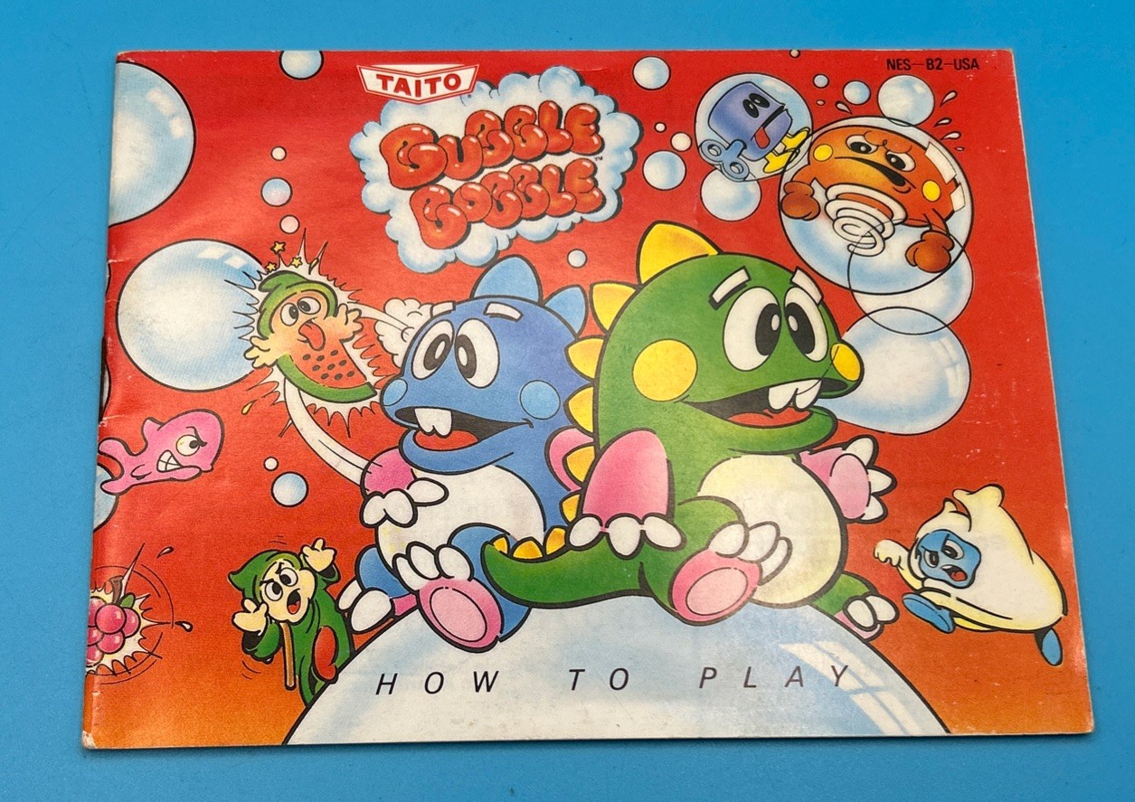 Bubble Bobble Nintendo NES 1988 Tested Cartridge, Manual, Original Sleeve READ