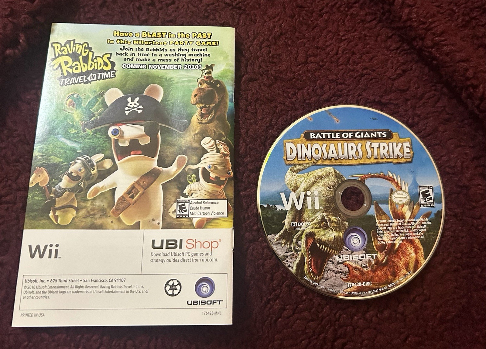 BATTLE OF GIANTS: DINOSAURS STRIKE, Wii 2010 – DISC W/ MANUAL & CASE INCLUDED!!