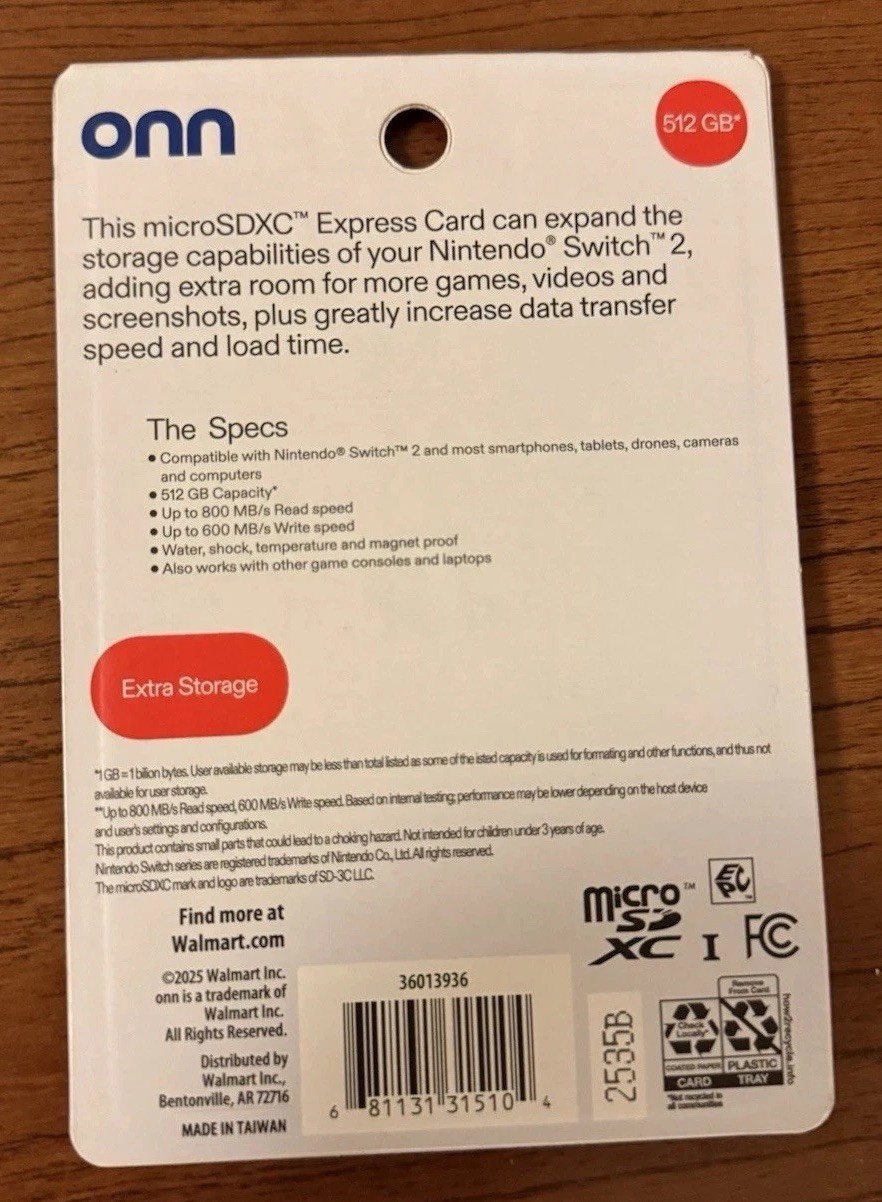 Onn 256 GB Micro SD Express Card (Nintendo Switch 2) BRAND NEW!!!!!