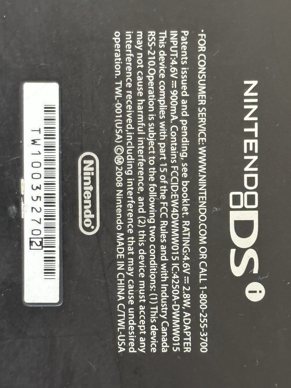 Nintendo DS Matte Black TWL-001 Handheld Video Game System And Game & Case