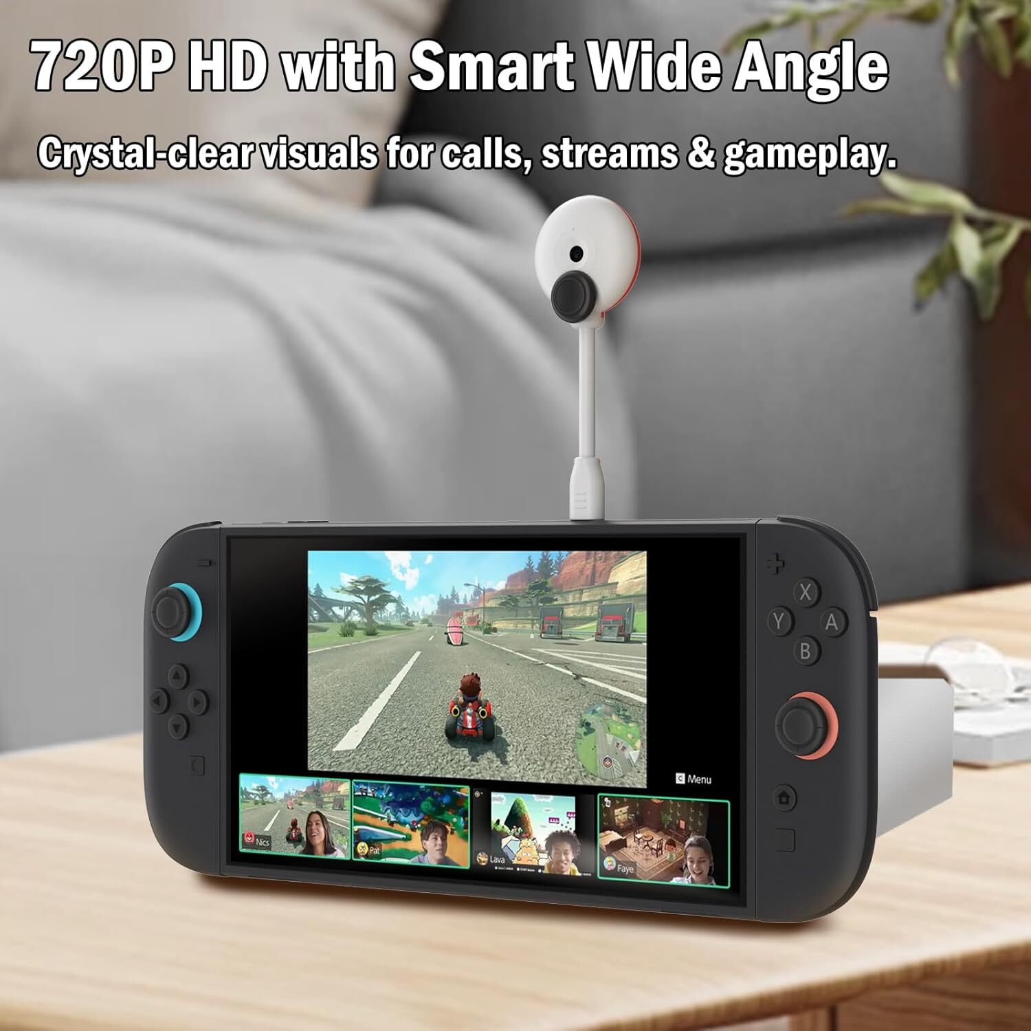 HD 720P Camera Water Drain Base Optimal Gaming Setup for NS2 Nintendo Switch 2