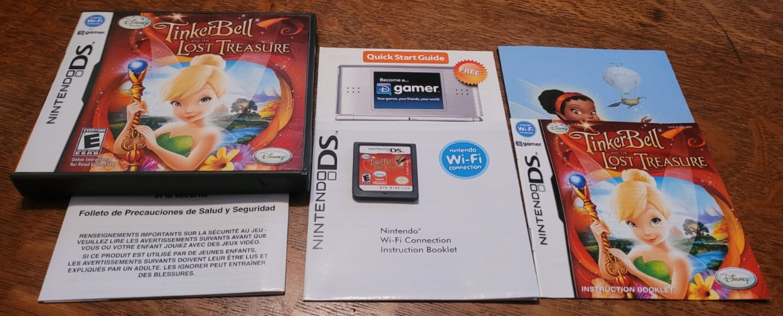 TINKER BELL AND THE LOST TREASURE Nintendo DS 2DS 3DS COMPLETE Manual Poster CIB