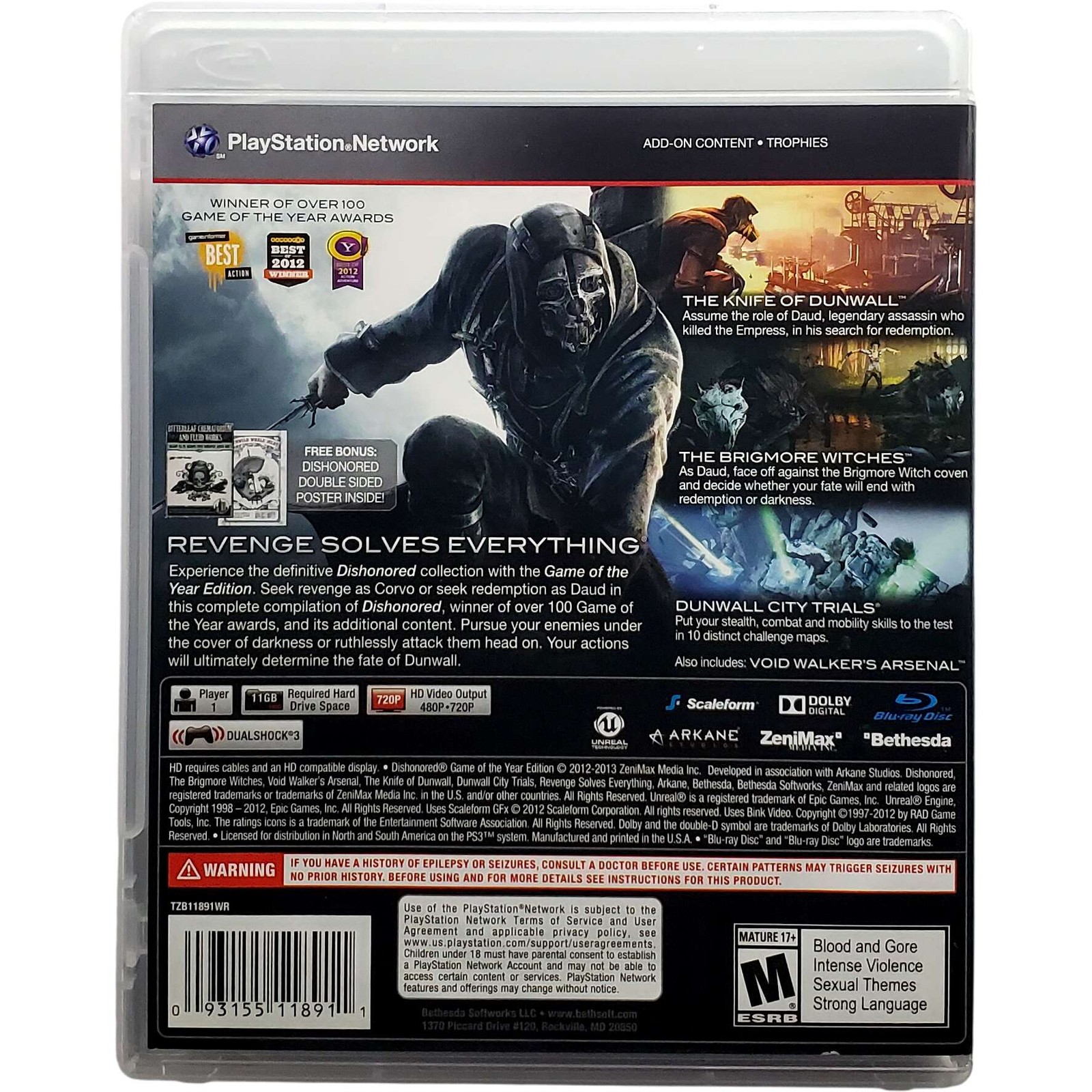 Dishonored Game Of The Year – Sony Playstation 3 PS3 Tested 1Y Guarantee