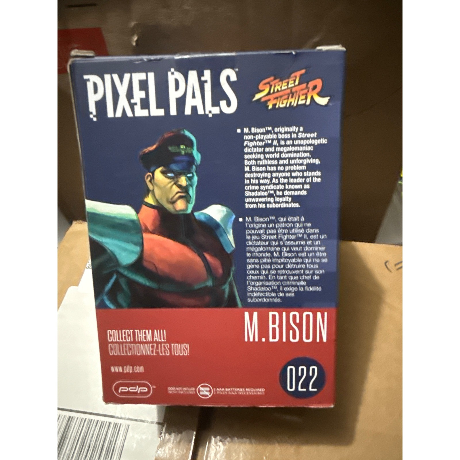 PDP Pixel Pals Street Fighter M. Bison 022 Light Up Figure 8-Bit Capcom Red