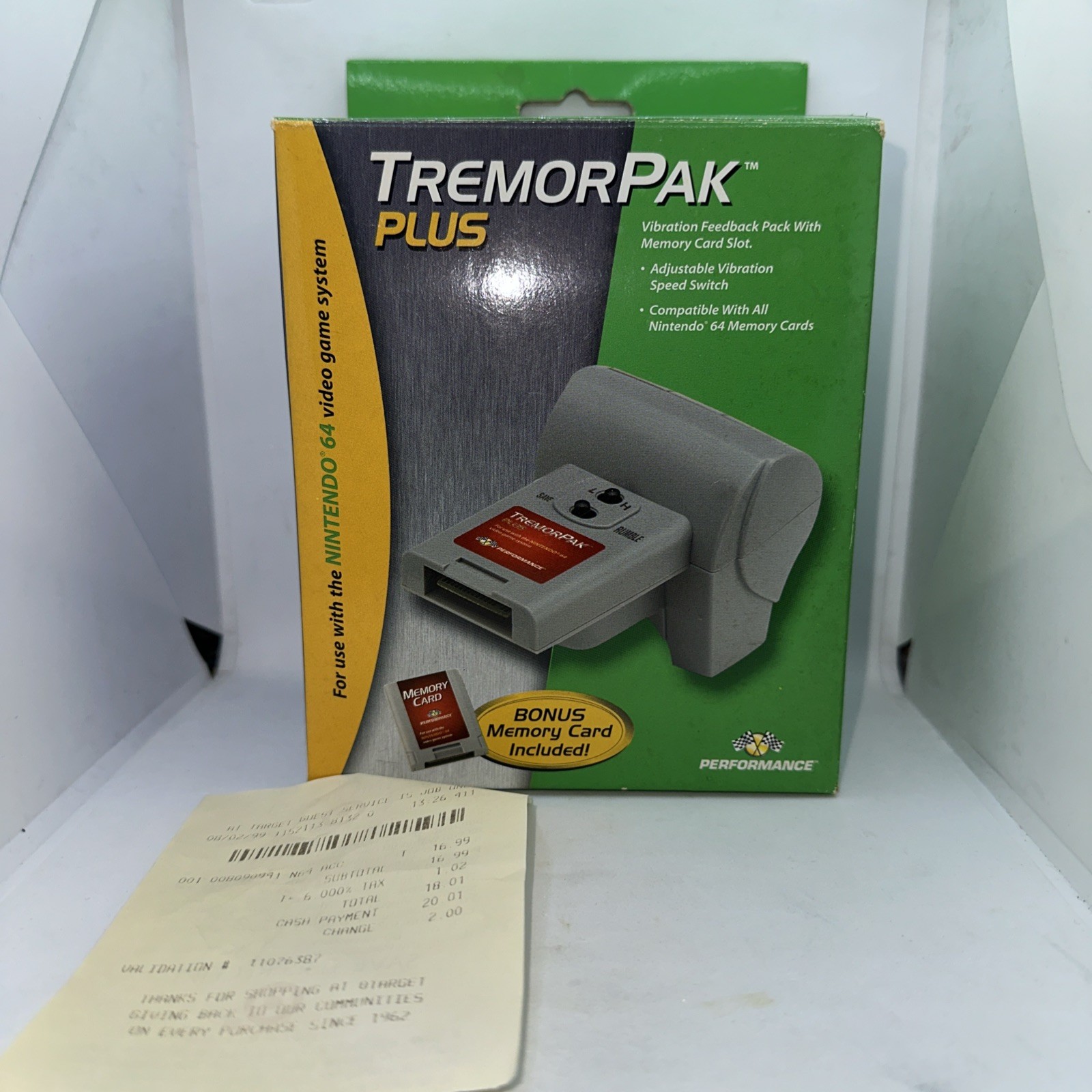 PERFORMANCE Tremor Pack Plus for Nintendo 64 Console New W Original Receipt Open