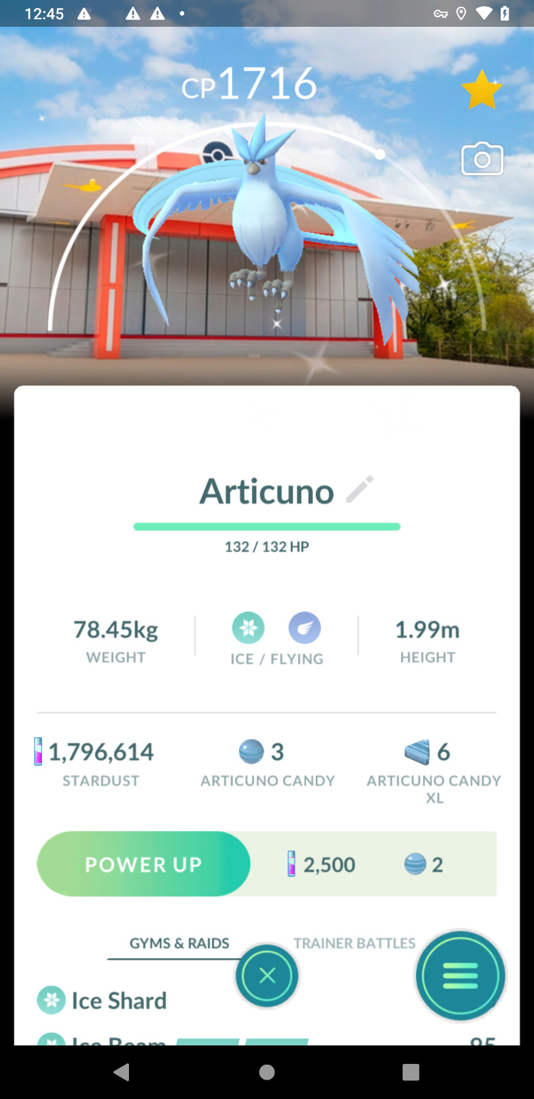 Shiny Articuno PokePark KANTO Background – P T C 100K Stardust