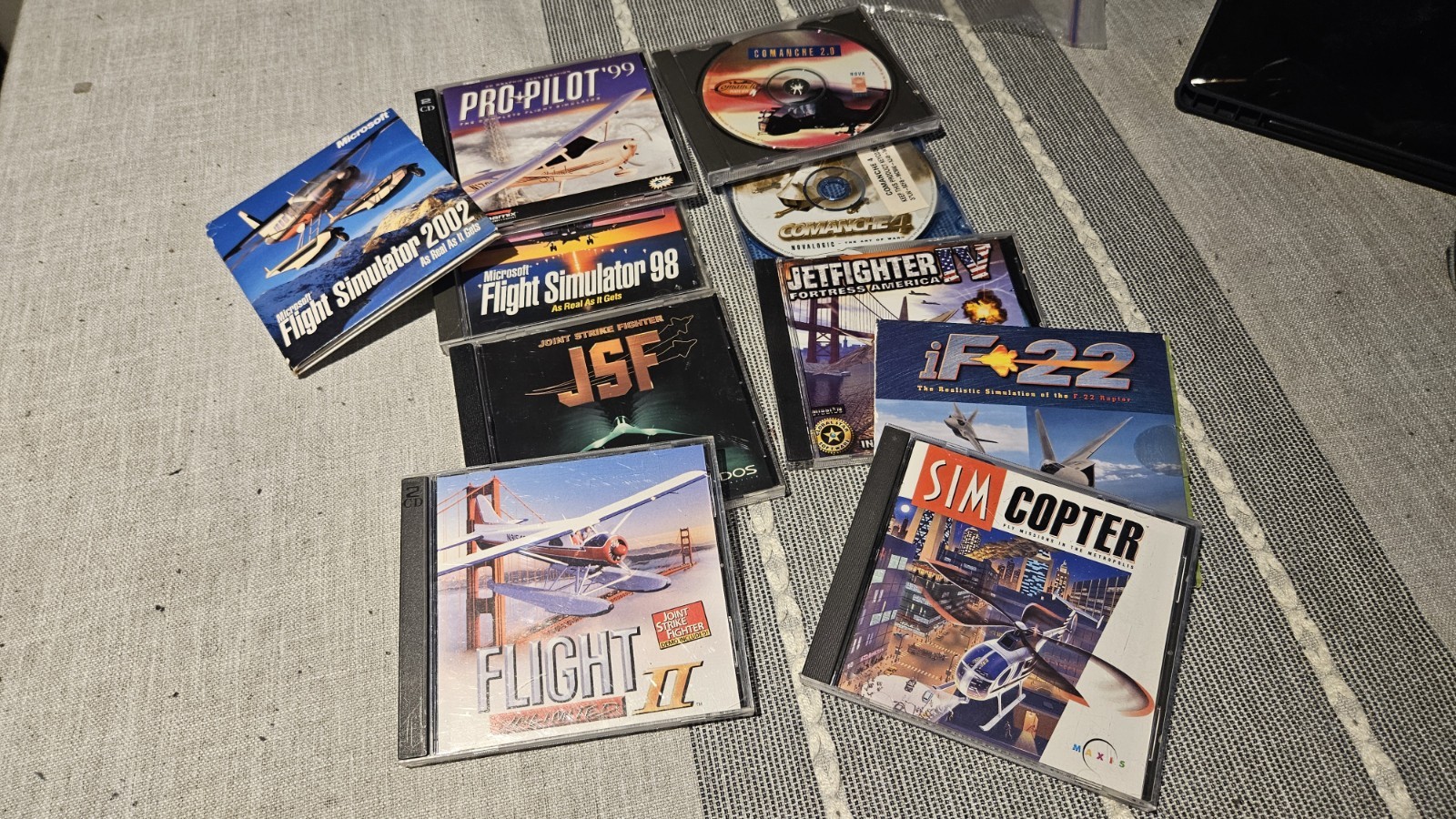 90-2000s vintage flight simulator video game set- pc CD-ROMS