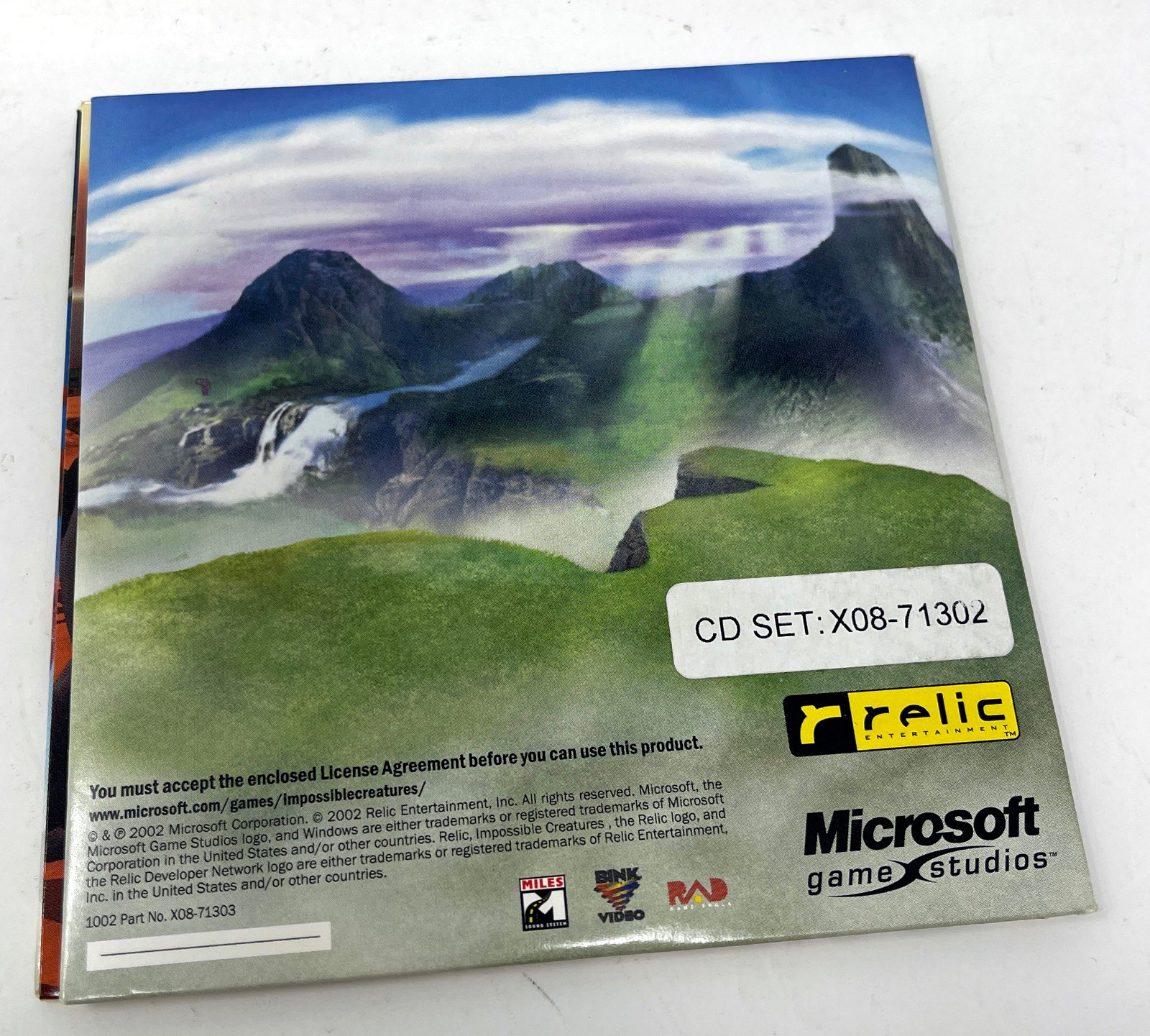 2002 Microsoft/Relic – Impossible Creatures PC Windows XP Used Tested 2 Disc