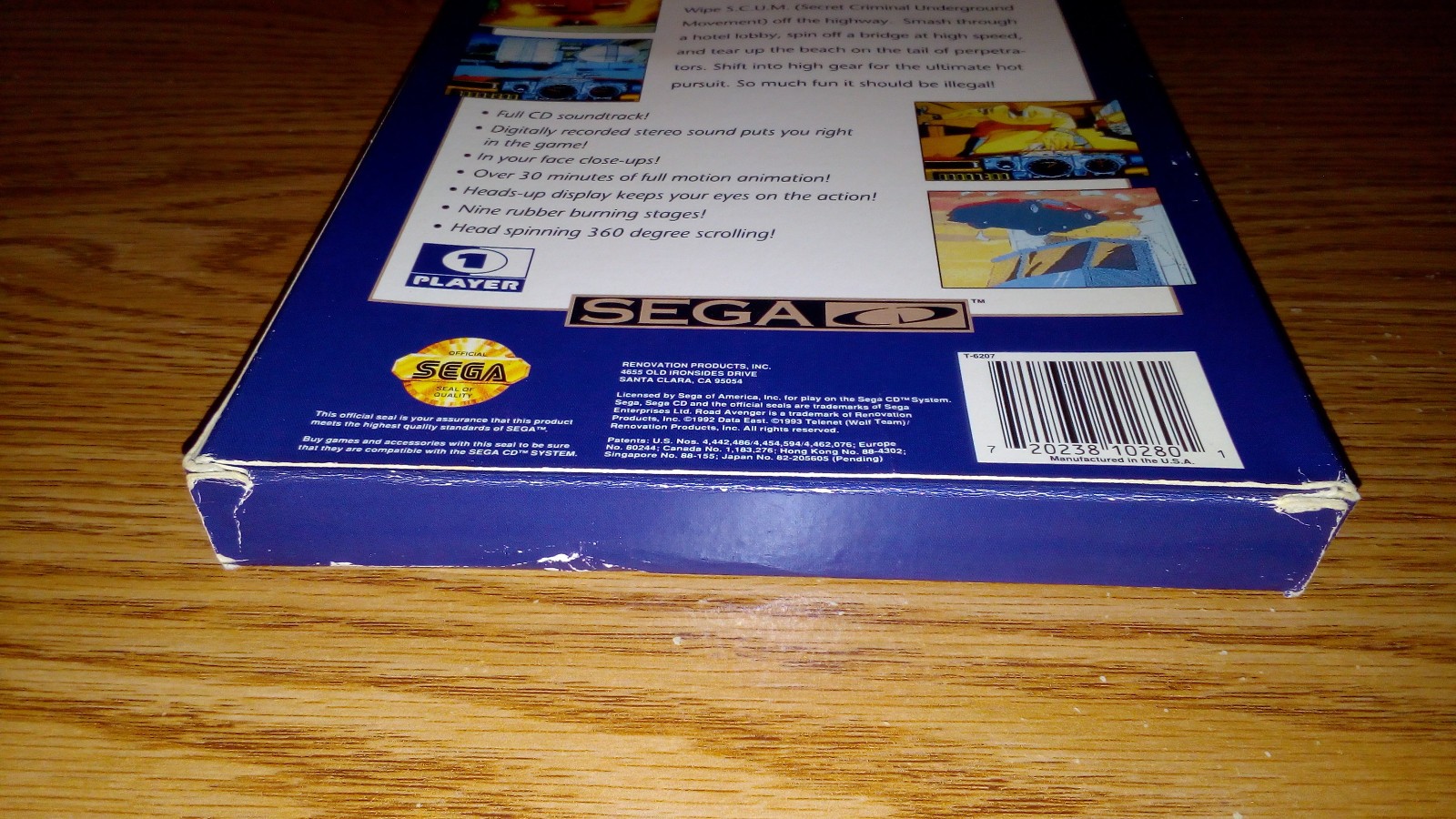 Road Avenger (Sega CD) Renovation CIB Complete W/ Original Box & Manual!