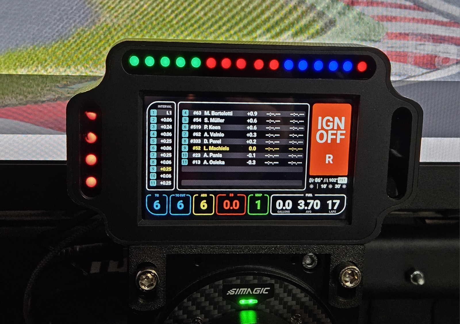 Sim Racing Pc 4.3″ Vocore 24 Led’s New Design (CSL DD, Simagic,Moza, Mounts 🏎