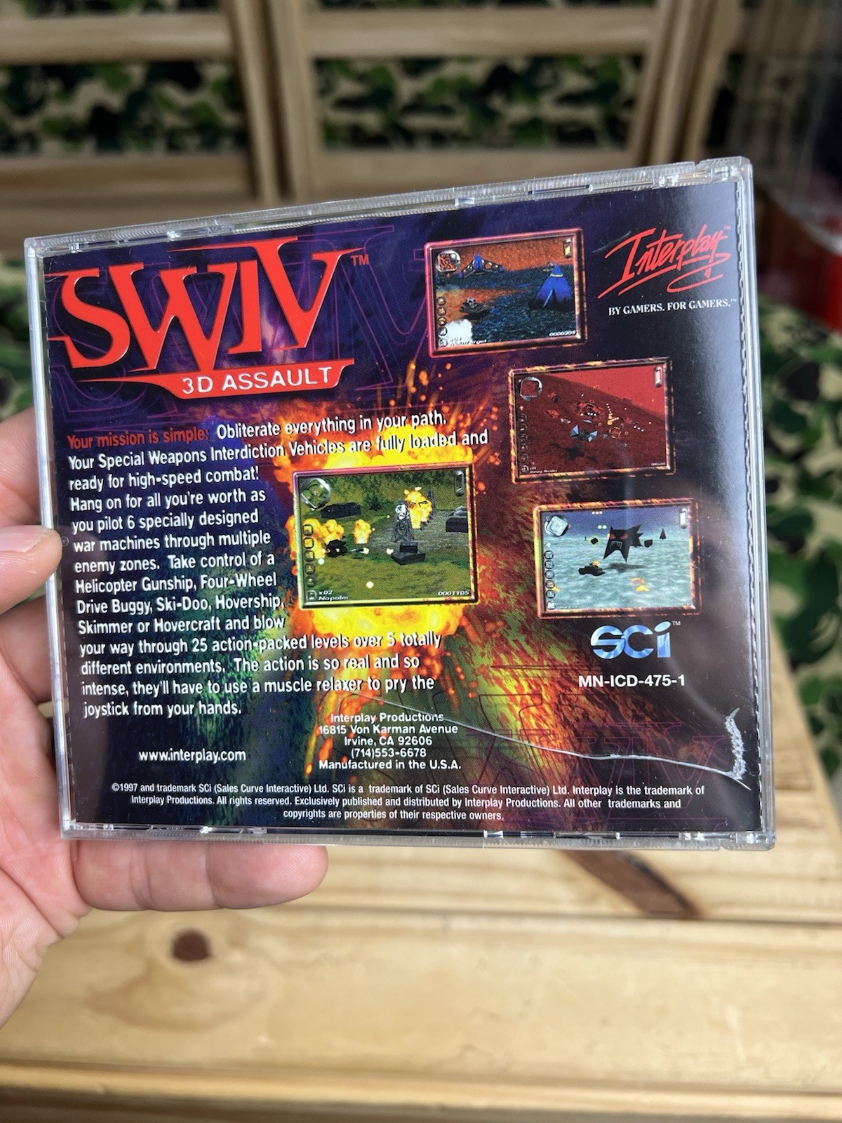 Swiv 3D Assault PC CD-ROM Computer Game 1997 Windows 95 Interplay Productions