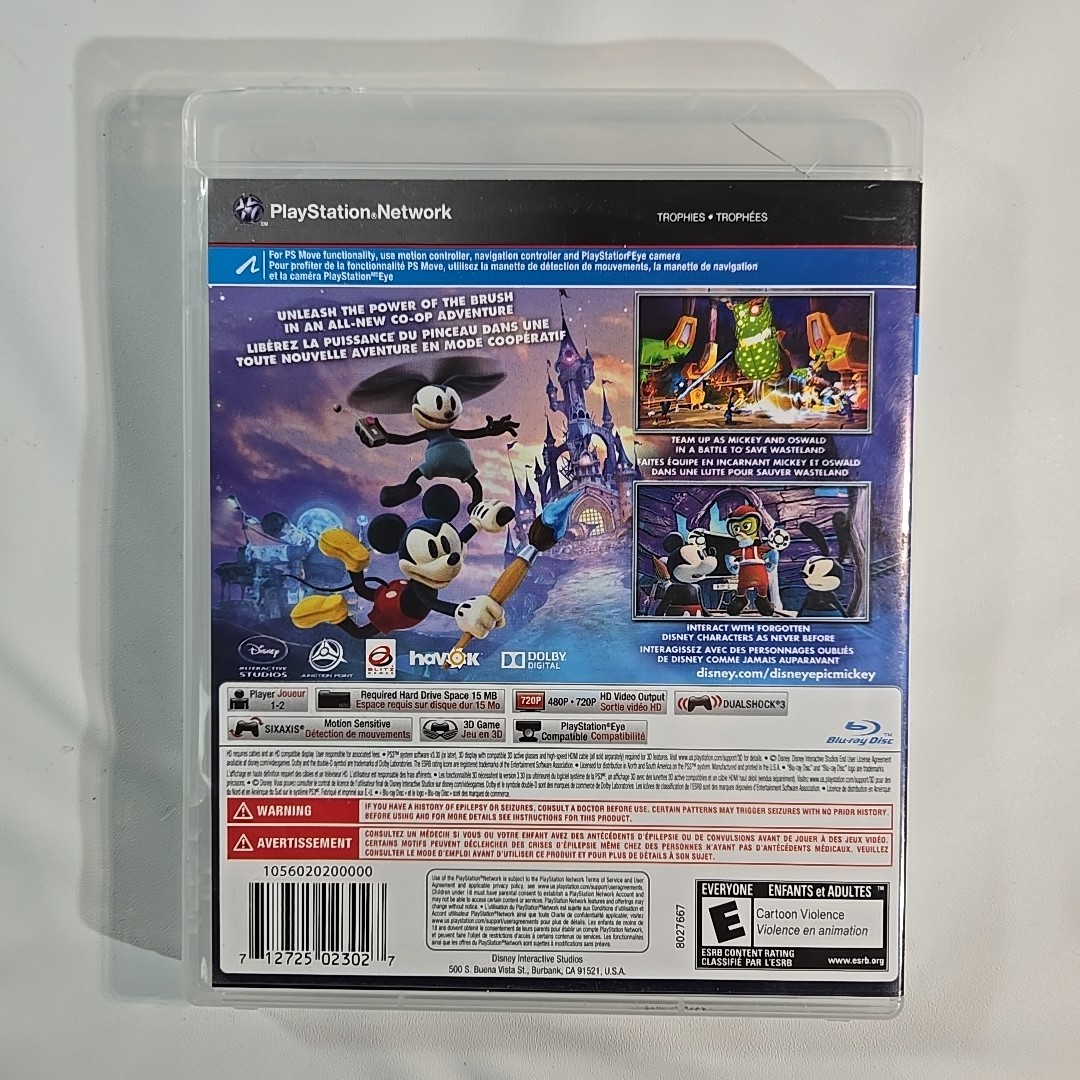 Epic Mickey 2 Power of Two Sony PlayStation 3 PS3 Complete Very Good CIB Tested