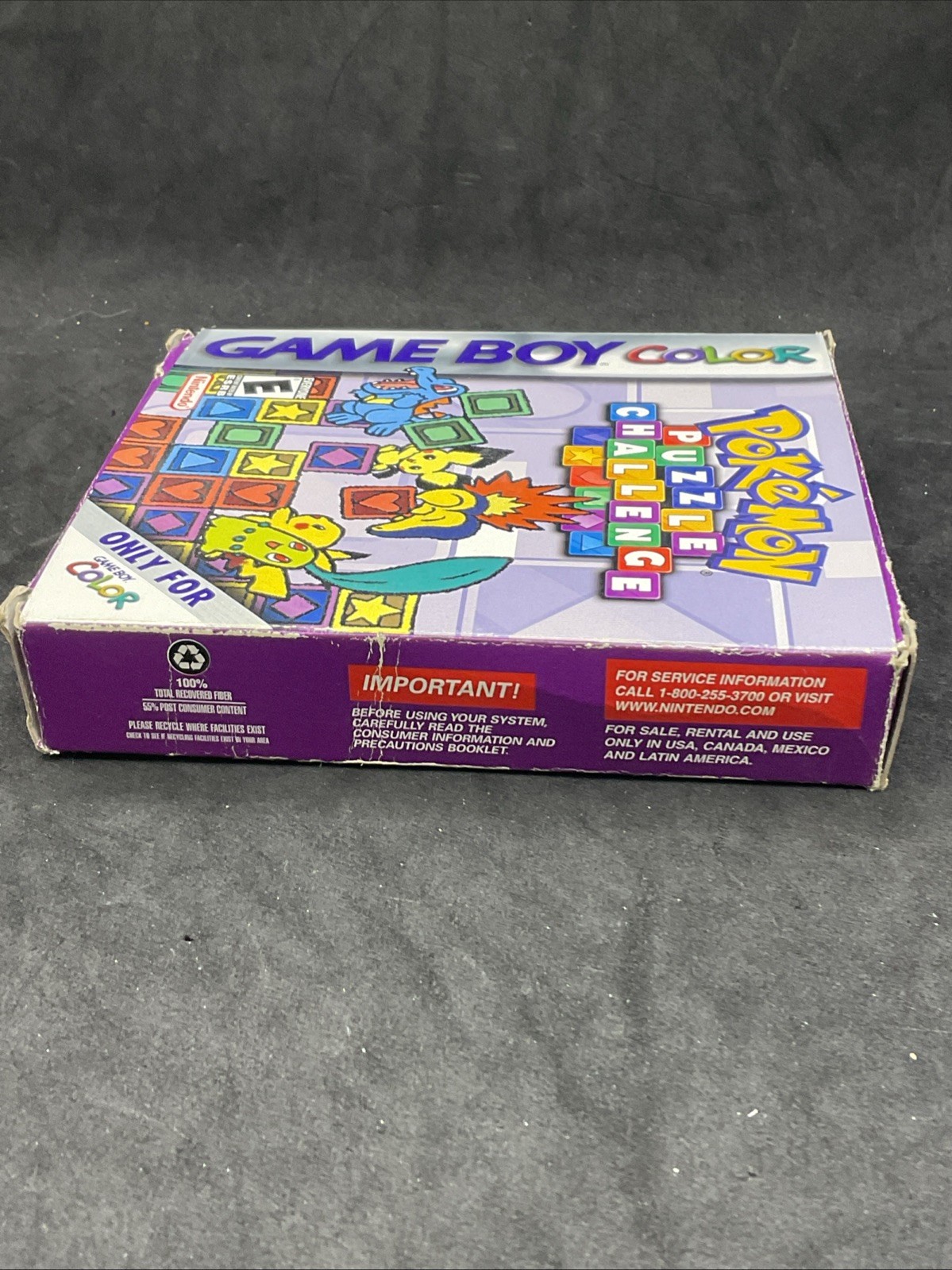 Pokémon Puzzle Challenge (Nintendo Game Boy Color, 2000) Box Only