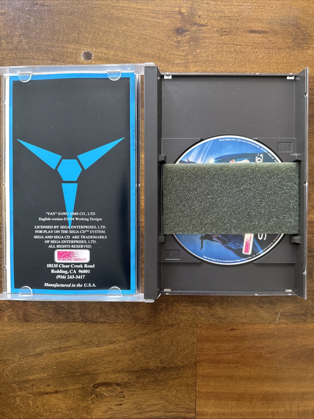 RARE Vay (Sega CD, 1994) CIB Video Game Complete in Box with Manual Foam Rare VG