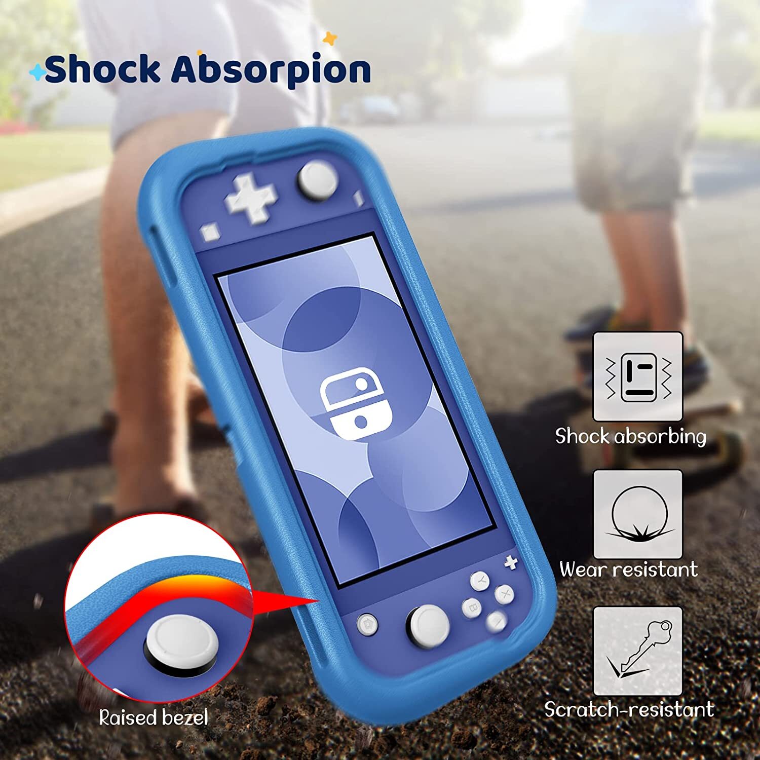 Kids Case for Nintendo Switch Lite 2019 w/2 Game Card Slots Shockproof Cover USA