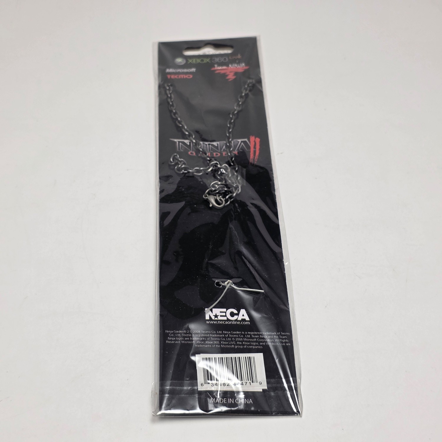 Ninja Gaiden II Metal Logo Chain Necklace Officially Licensed NECA New Old Stock